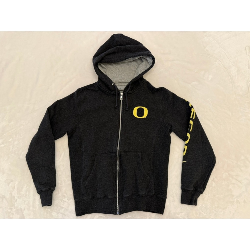 Nike Oregon Ducks Full Zip Hoodie Women's Medium Charcoal Grey Fleece Jacket